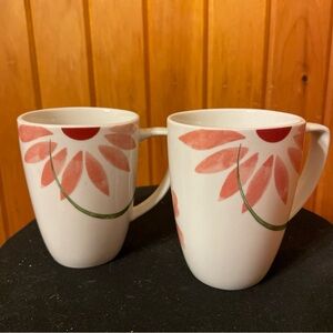2  Corelle Coordinates Pretty Pink Porcelain Coffee Cups Discontinued Mugs